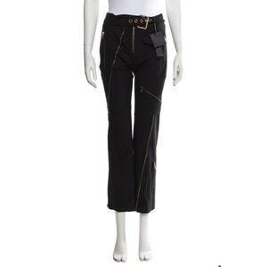 Versace Zippered Straight Pants Black US Sz 4‎ IT40
